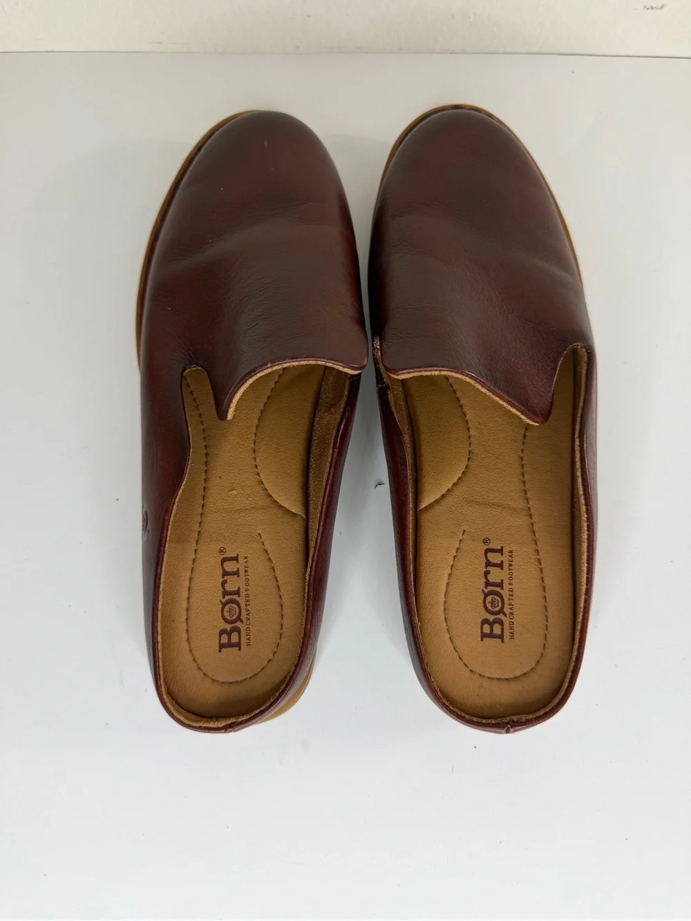 born handcrafted footwear Shoes Slides Clogs Mules Women Size 7.5M Burgundy